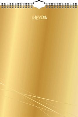 Heyda 2070477 Bastelkalender immerwährend A4 Deckblatt: gold, Monatsblätter: schwarz