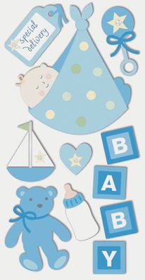 Heyda 203780629 Stick-On's-Mix "Baby Boy 2" 7,5 x 16,5 cm
