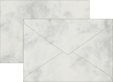 Brunnen 105141480 Briefumschlag Universalpapier Marmor C6 grau