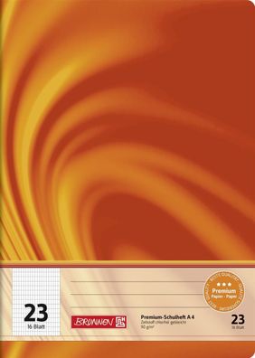 Brunnen 104472302 Schulheft Vivendi A4 5 x 9 mm rautiert, Lin. 23 orange