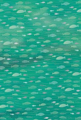 Heyda 204772729 Motivkarton "Fische" A4 (21 x 31 cm inkl. Codierleiste) Aqua grün