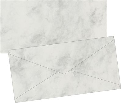 Brunnen 105141380 Briefumschlag Universalpapier Marmor DIN lang grau