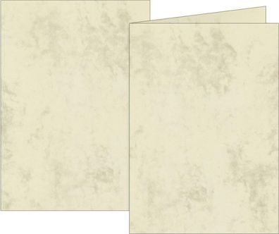 Brunnen 105141511 Klappkarte Universalpapier Marmor A6 chamois