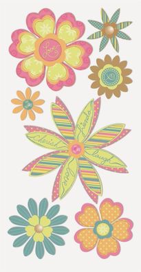Heyda 203780653 Stick-On's-Mix "Blumen" 7,5 x 16,5 cm