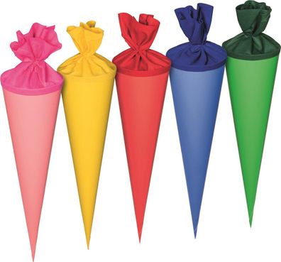 Heyda 204870072 Schultüten-Rohling mit Filzverschluss 70 cm Ø 19 cm