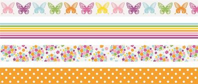 Heyda 203584383 Deko Tapes Frühling "Butterflies" jede Rolle 5 m x 15 mm
