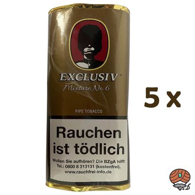 Exclusiv Mixture No. 6 Pfeifentabak Pouch 5x 50g
