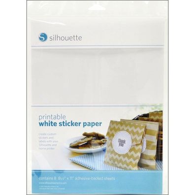 Silhouette MEDIA-WHT-ADH-3T Aufkleberpapier weiß 216 x 279 mm