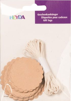 Heyda 204870732 Geschenkanhänger-Set Packung 9,5 x 13,5 cm natur