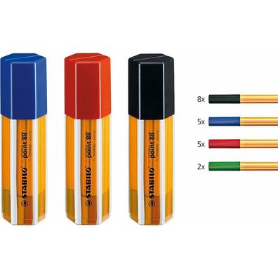 20 Stabilo point 88 Fineliner-Set farbsortiert 0,4 mm