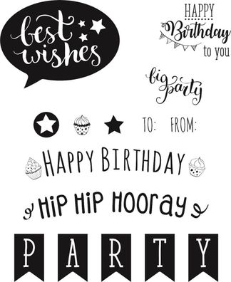 KNORR prandell 2118834005 Stempelmotiv Clear Stamp "Celebrate" transparent