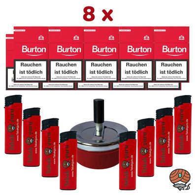 8 Stangen Burton Original Filter Zigarillos (17 Stück / Schachtel) + Zubehör