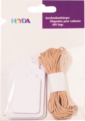 Heyda 204870733 Geschenkanhänger-Set Packung 9,5 x 13,5 cm weiß