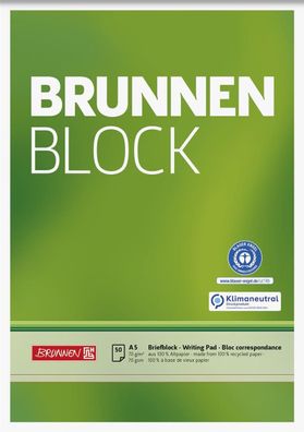 Brunnen 105241601 Block "BRUNNEN-Block" Recycling A5 unliniert