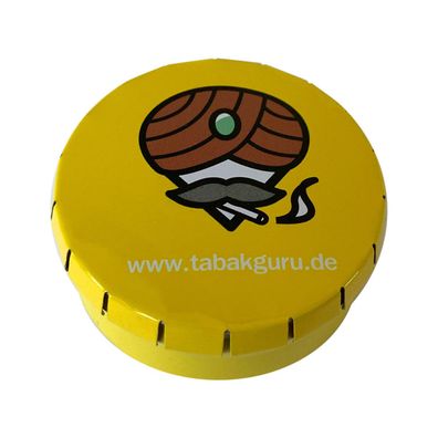 Taschenaschenbecher aus Metall in Gelb für unterwegs, Reise-Aschenbecher, 5cm