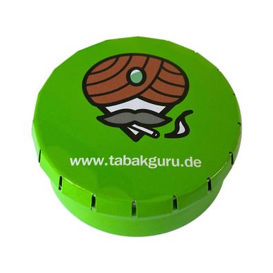 Taschenaschenbecher aus Metall in Grün für unterwegs, Reise-Aschenbecher, 5cm