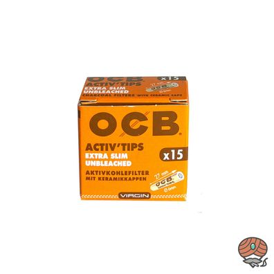 OCB unbleacht Activ`Tips 6mm Extra Slim Pack à 15 Filter