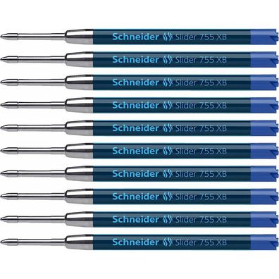 10 Schneider Slider 755 Kugelschreiberminen XB blau