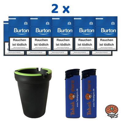 2 Stangen Burton Blau Filter Zigarillos (17 Stück/Schachtel), Autoascher Zubehör