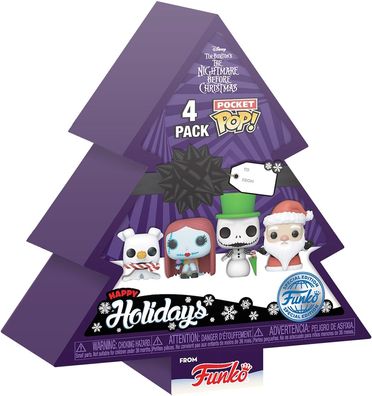 Nightmare before Christmas Pocket Pop! Vinyl Figuren 4er Pack Tree Holiday