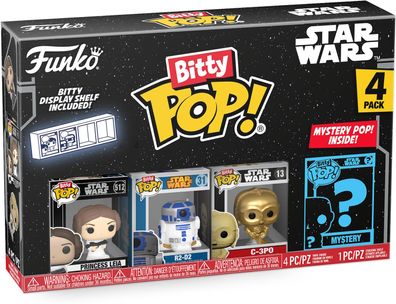 Star Wars R2-D2 C-3PO Princess Leia 4er Pack - Bitty Pop! Funko