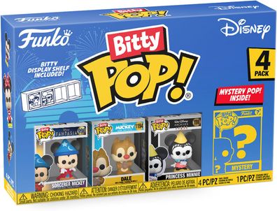 Disney Sorcerer Mickey Dale Princess Minnie 4er Pack - Bitty Pop! Funko