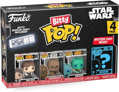Star Wars - Han Solo Chewbacca Greedo 4er Pack - Bitty Pop! Funko