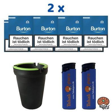2 Stangen Burton Blau Filter Zigarillos (25 Stück / Schachtel) + Zubehör (FZ)
