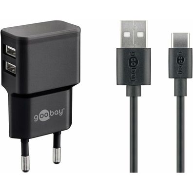 USB-C Dual Ladeset 2,4 A (schwarz)