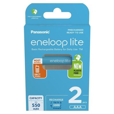 2 eneloop Akkus lite Micro AAA 550 mAh