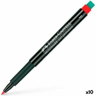 10 FABER-CASTELL Multimark 1513 Folienstifte rot 0,6 mm permanent
