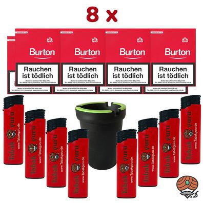 8 Stangen Burton Original Filter Zigarillos (25 Stück/Schachtel) + Zubehör (FZ)