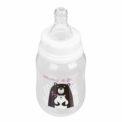 A0004 Flasche 125ML Teddybär WEISS UND Schwarz
