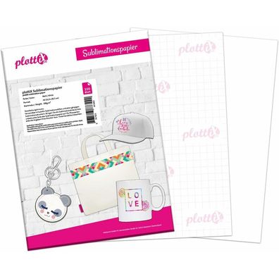 plottiX Sublimationspapier weiß, 100 Blatt
