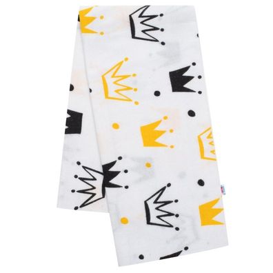 Flanellwindel mit Aufdruck New Baby weiße Krone