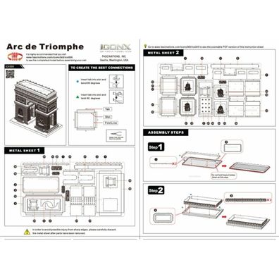 METAL EARTH 3D-Puzzle Arc de Triomphe (ICONX)