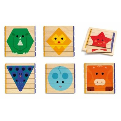 DJECO Holzpuzzle Bunte Tiere