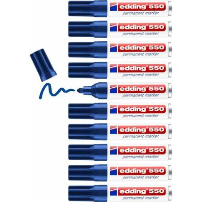 Dauermarker Edding 550 3-4 mm Blau (10 Stück)