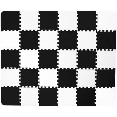 Kinderkraft Schaumstoffteppich Luno Schwarz und Weiß 30Stück (29,5x29,5)