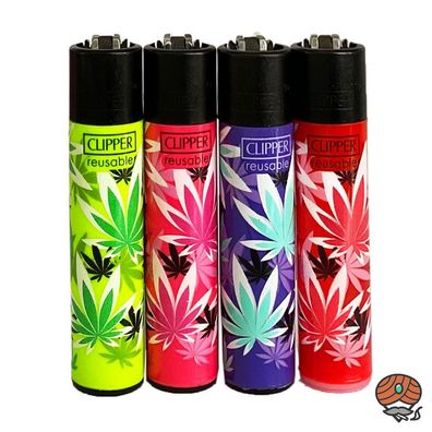 Clipper Reibradfeuerzeuge Leaves #35, 4 Stück