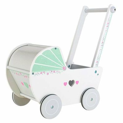 Ecotoys Kinderwagen aus Holz für Puppen