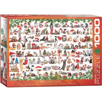 Eurographics Puzzle Weihnachten Katzen 1000 Teile