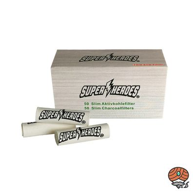 Super Heroes Slim Aktivkohlefilter / Charcoalfilters, 7 mm, 50 Stück