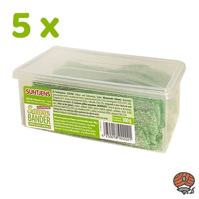 Suntjens Saure Bänder - Apfelgeschmack 5x 300g