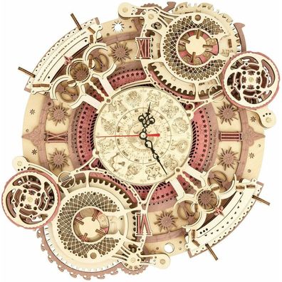 Robotime Rokr 3D Holzpuzzle Wanduhr Zodiac 168 Teile