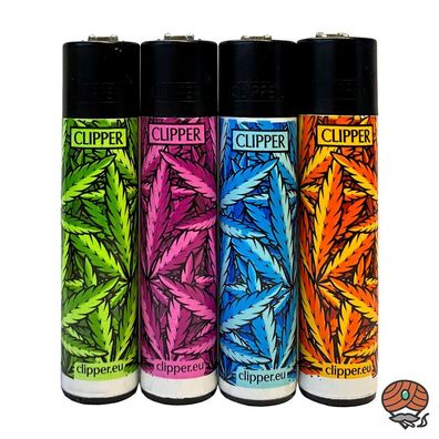 Clipper Reibradfeuerzeuge "Leaves #33", 4 Stück