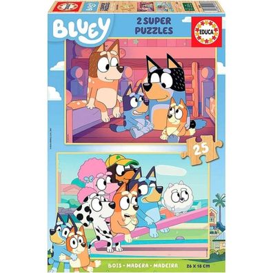 EDUCA Holzpuzzle Bluey 2x25 Teile