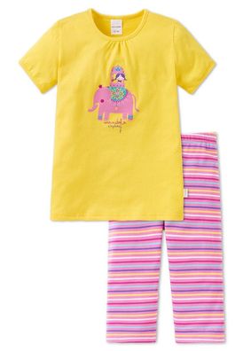 Schlafanzug kurz mit Capri-Leggings gelb bedruckt - Colorful World 152218