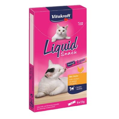 Vitakraft flüssiger Katzensnack Liquid Snack Huhn und Taurin, 90g
