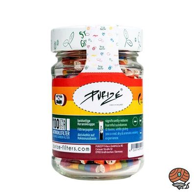 Purize Aktivkohlefilter XTRA SLIM "We love diversity" Glas mit 100 Stück, 5,9mm